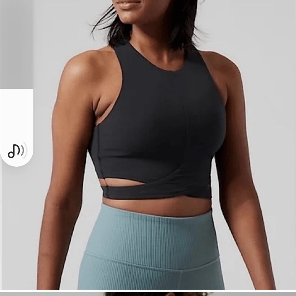 NWOT Athleta Conscious Crop Top Black Sz S